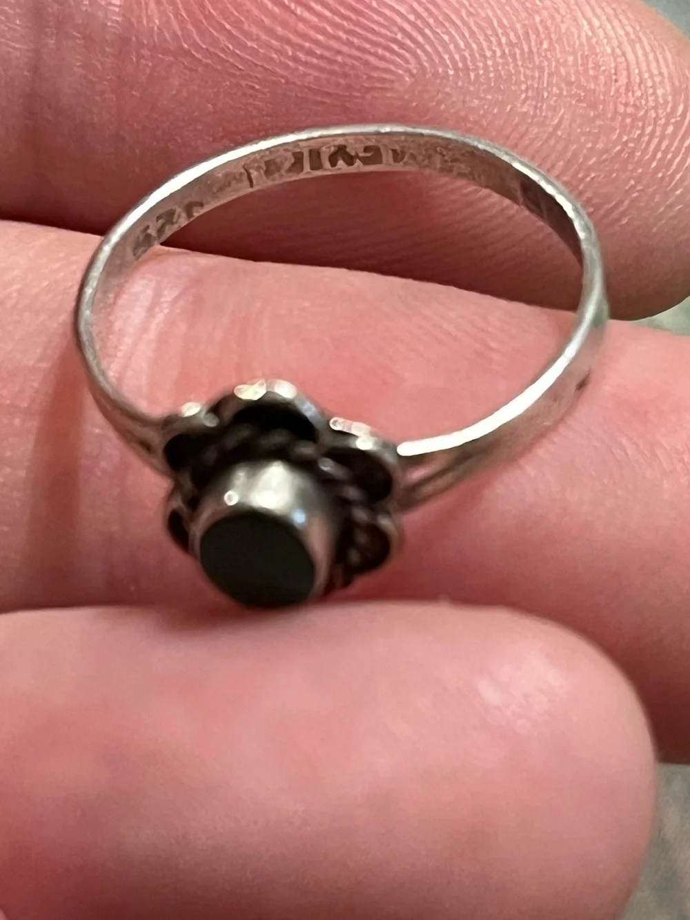 Vintage Mexico Sterling Silver 925 Malachite Statement Ring - Size 5.75